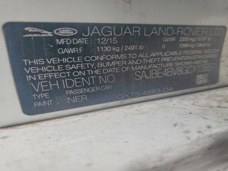 Продажа на аукционе авто 2016 Jaguar Xf, vin: SAJBE4BV8GCY13557, номер лота: 60244886