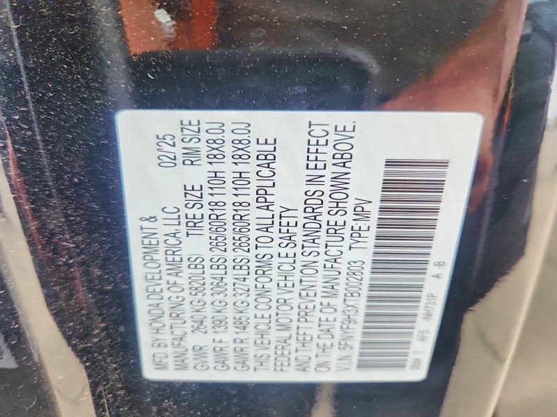 60304016 :رقم المزاد ، 5FNYF9H3XTB002803 vin ، 2026 Honda Passport مزاد بيع