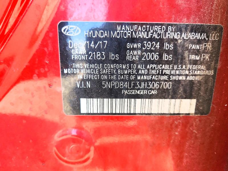 Aukcja sprzedaży 2018 Hyundai Elantra, vin: 5NPD84LF3JH306700, numer aukcji: 61061136