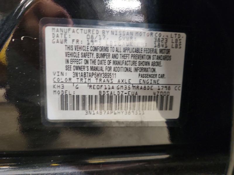 Aukcja sprzedaży 2017 Nissan Sentra, vin: 3N1AB7AP6HY389511, numer aukcji: 61365856