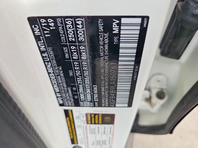 Aukcja sprzedaży 2020 Mercedes-benz Gle, vin: 4JGFB4JB9LA150761, numer aukcji: 61352296