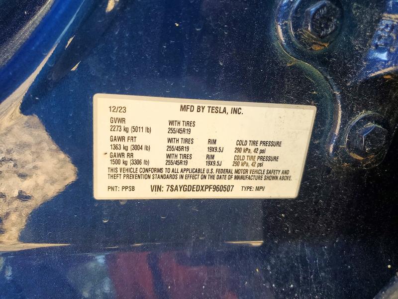 Продаж на аукціоні авто 2023 Tesla Model Y, vin: 7SAYGDEDXPF960507, номер лоту: 60221056