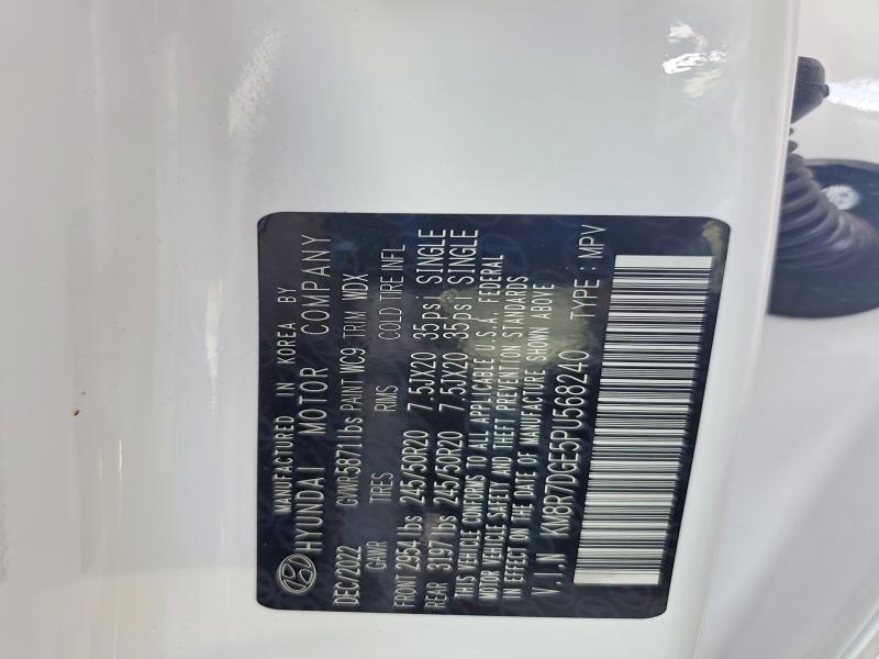 61972896 :رقم المزاد ، KM8R7DGE5PU568240 vin ، 2023 Hyundai Palisade مزاد بيع