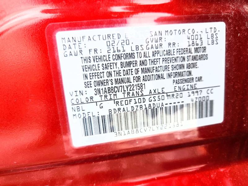 Aukcja sprzedaży 2020 Nissan Sentra, vin: 3N1AB8CV7LY221581, numer aukcji: 61679706