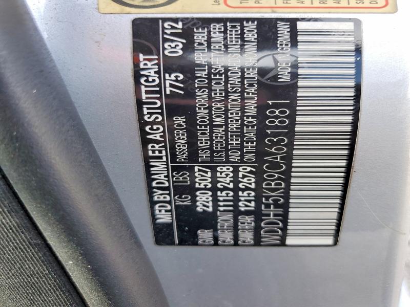 62622746 :رقم المزاد ، WDDHF5KB9CA631881 vin ، 2012 Mercedes-benz E مزاد بيع