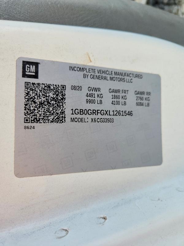 Aukcja sprzedaży 2020 Chevrolet Express G3500, vin: 1GB0GRFGXL1261546, numer aukcji: 61814466