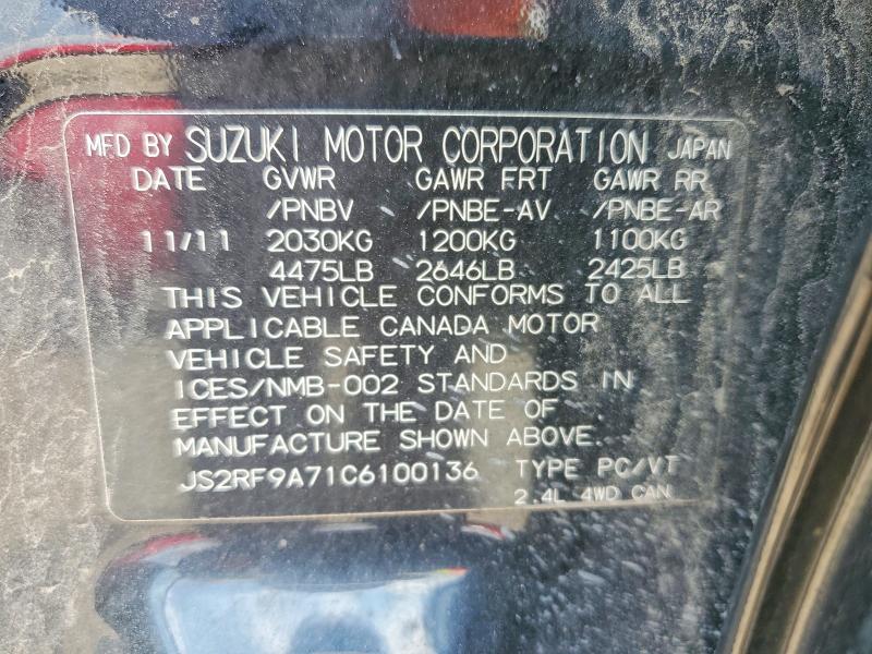 Auction sale of the 2012 Suzuki Kizashi, vin: JS2RF9A71C6100136, lot number: 61793926
