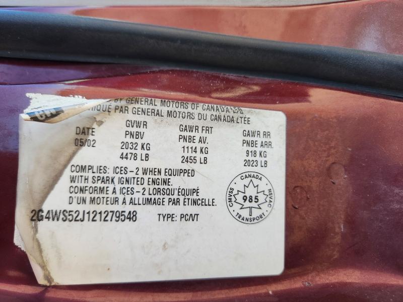 Продажа на аукционе авто 2002 Buick Century, vin: 2G4WS52J121279548, номер лота: 60090276