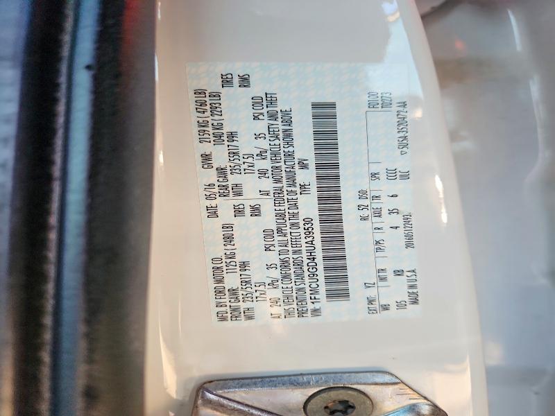 Aukcja sprzedaży 2017 Ford Escape, vin: 1FMCU9GD4HUA39530, numer aukcji: 63303276
