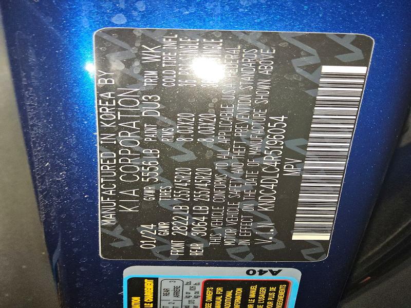 61475496 :رقم المزاد ، KNDC4DLC4R5196054 vin ، 2024 Kia Ev6 مزاد بيع