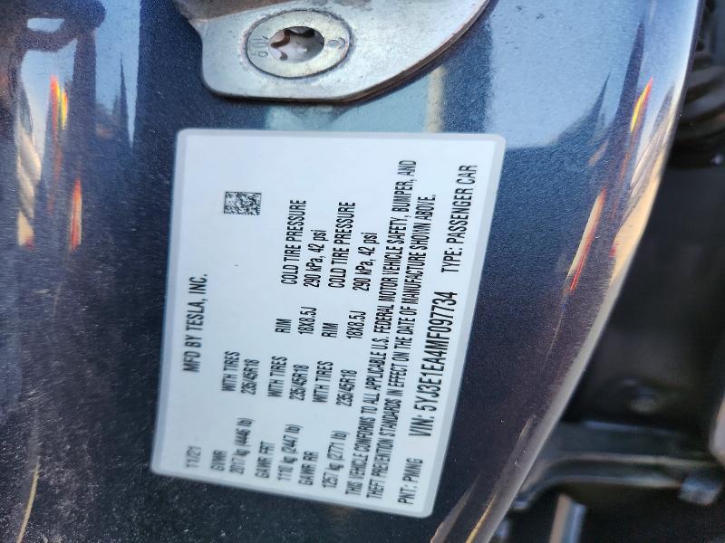 Продаж на аукціоні авто 2021 Tesla Model 3, vin: 5YJ3E1EA4MF097734, номер лоту: 61833826