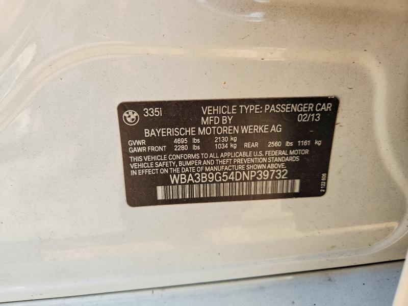 61486846 :رقم المزاد ، WBA3B9G54DNP39732 vin ، 2013 Bmw 335 مزاد بيع