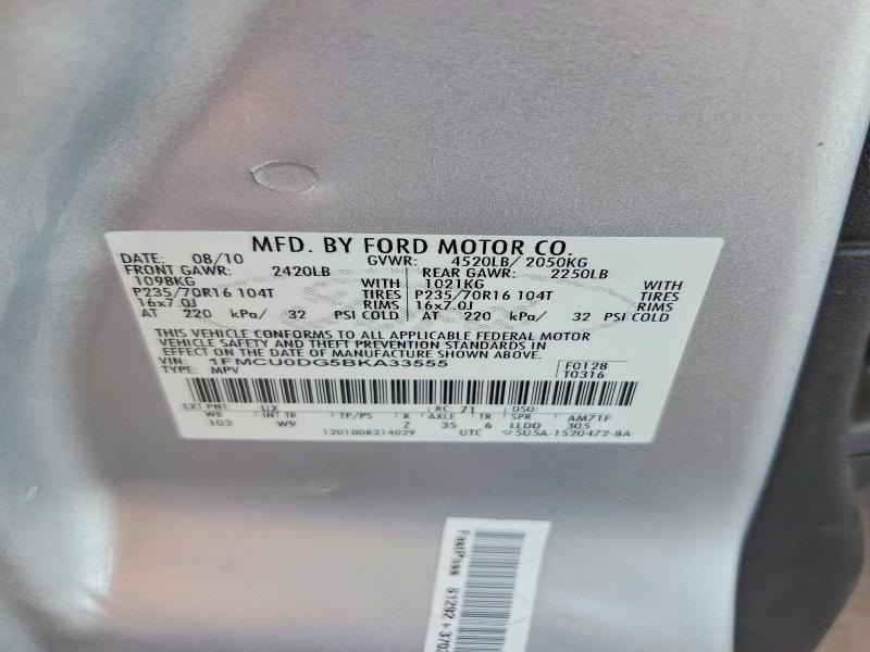 63059746 :رقم المزاد ، 1FMCU0DG5BKA33555 vin ، 2011 Ford Escape مزاد بيع
