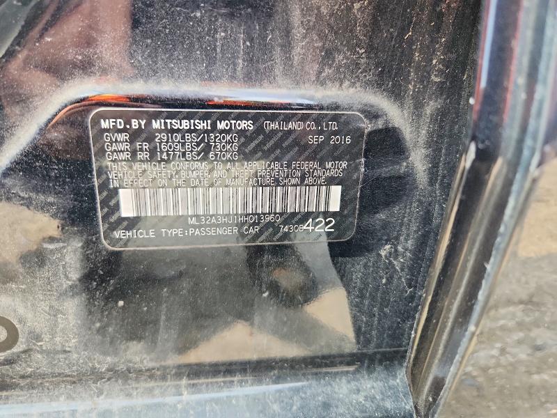 Aukcja sprzedaży 2017 Mitsubishi Mirage, vin: ML32A3HJ1HH013960, numer aukcji: 62691096