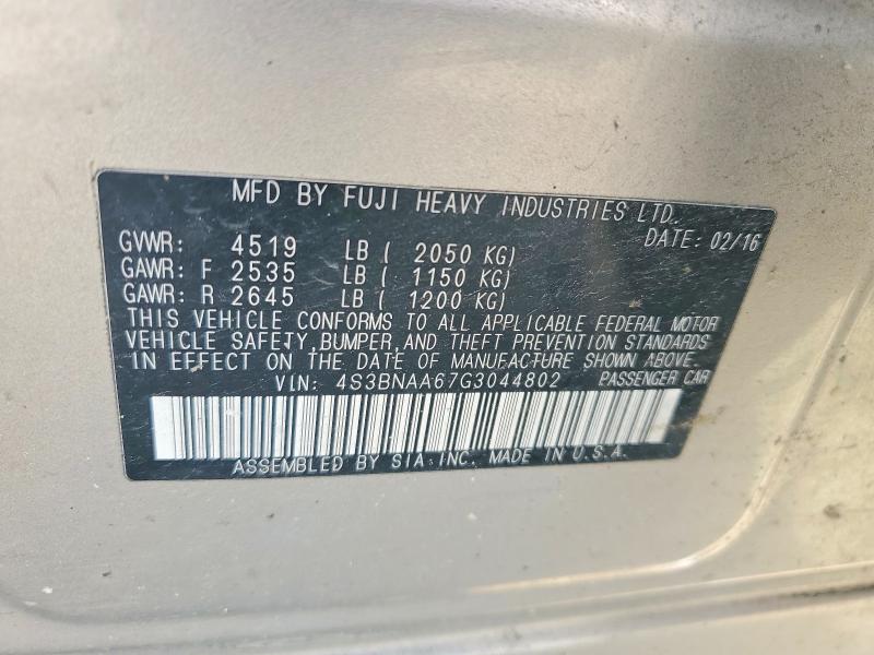 60506586 :رقم المزاد ، 4S3BNAA67G3044802 vin ، 2016 Subaru Legacy مزاد بيع