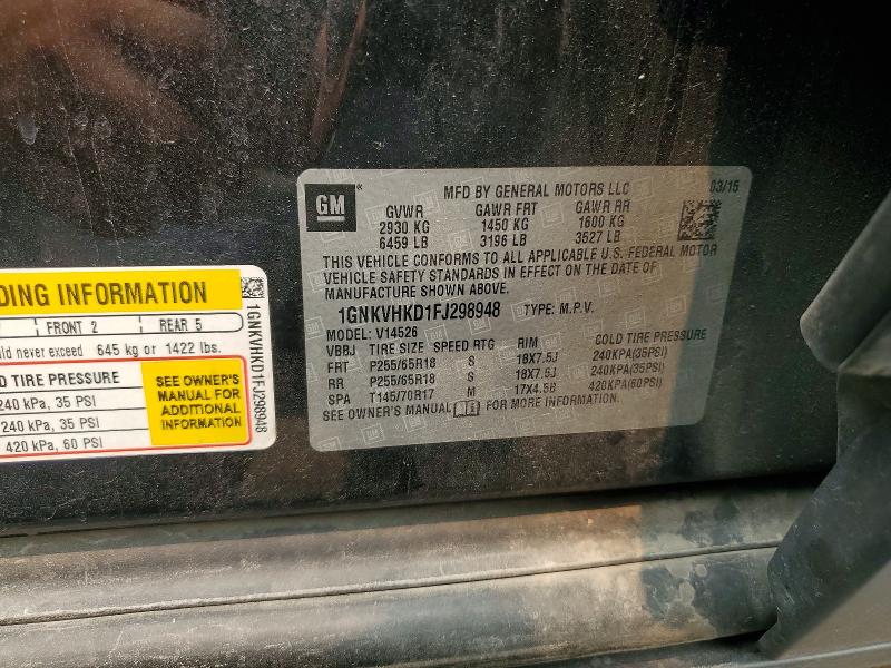 61408106 :رقم المزاد ، 1GNKVHKD1FJ298948 vin ، 2015 Chevrolet Traverse مزاد بيع