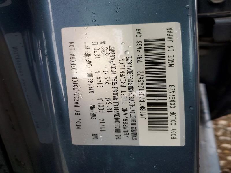 59912476 :رقم المزاد ، JM1BM1K70F1245672 vin ، 2015 Mazda 3 مزاد بيع
