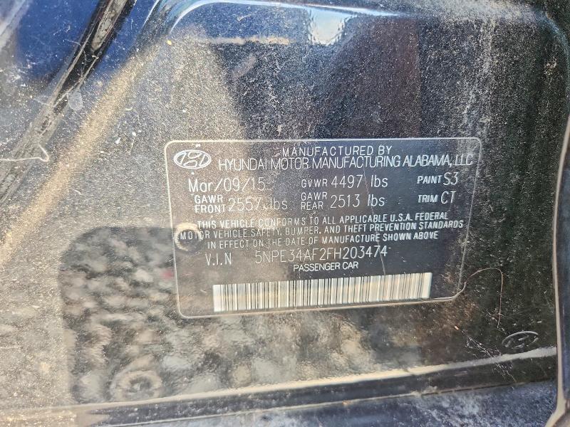 60112386 :رقم المزاد ، 5NPE34AF2FH203474 vin ، 2015 Hyundai Sonata مزاد بيع