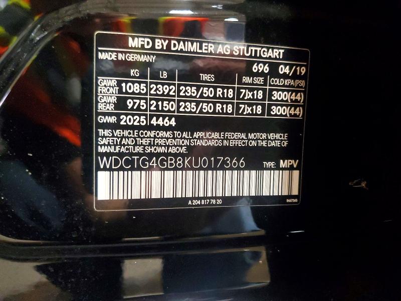 Продаж на аукціоні авто 2019 Mercedes-benz Gla, vin: WDCTG4GB8KU017366, номер лоту: 61326106