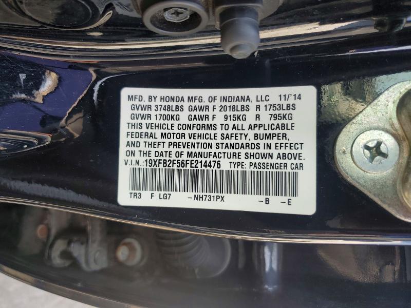 Aukcja sprzedaży 2015 Honda Civic, vin: 19XFB2F56FE214476, numer aukcji: 62103586