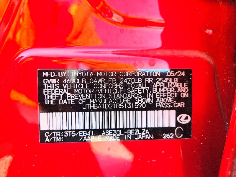 Aukcja sprzedaży 2024 Lexus Is 300, vin: JTHBA1D21R5131590, numer aukcji: 59791926
