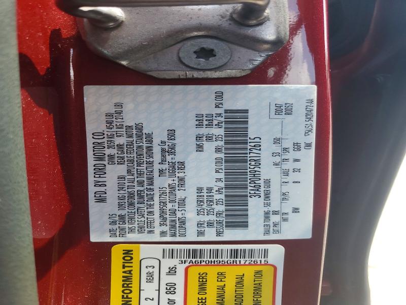 Продажа на аукционе авто 2016 Ford Fusion, vin: 3FA6P0H95GR172615, номер лота: 59609126