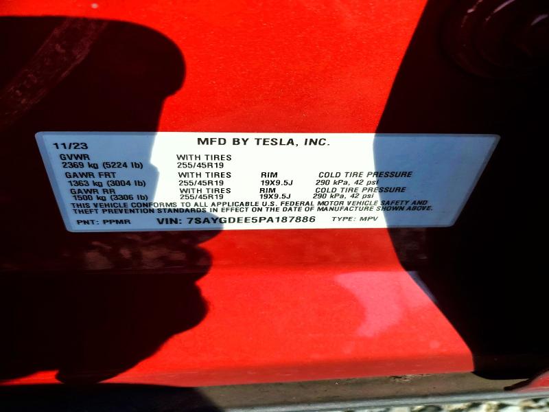Aukcja sprzedaży 2023 Tesla Model Y, vin: 7SAYGDEE5PA187886, numer aukcji: 61150166