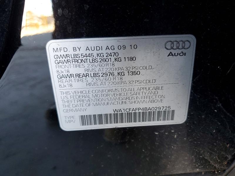 Продаж на аукціоні авто 2011 Audi Q5, vin: WA1CFAFP4BA029725, номер лоту: 59826276