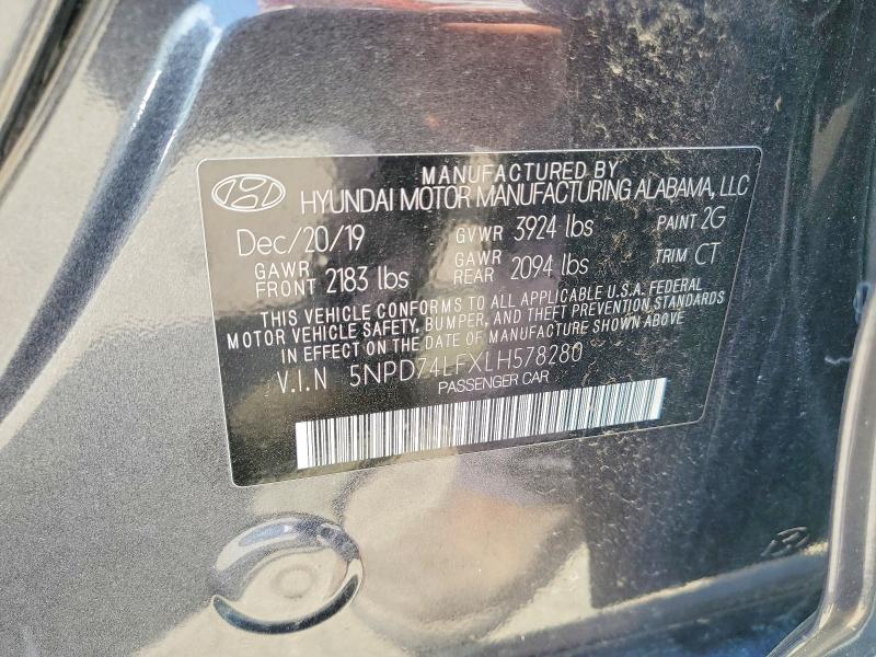 Aukcja sprzedaży 2020 Hyundai Elantra, vin: 5NPD74LFXLH578280, numer aukcji: 60039696