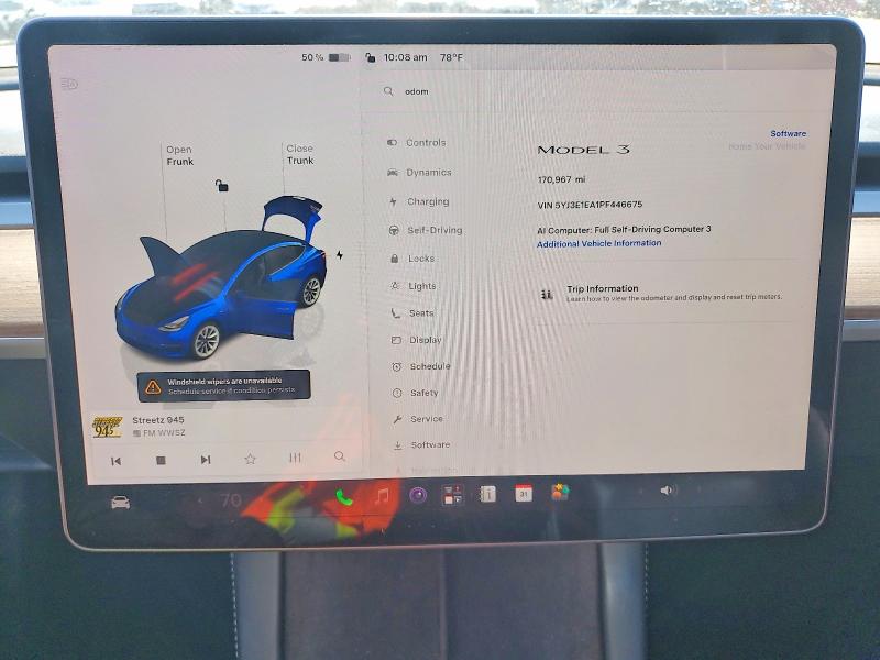 Aukcja sprzedaży 2023 Tesla Model 3, vin: 5YJ3E1EA1PF446675, numer aukcji: 63026006