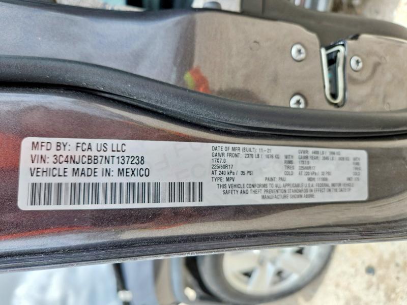Aukcja sprzedaży 2022 Jeep Compass, vin: 3C4NJCBB7NT137238, numer aukcji: 60790476