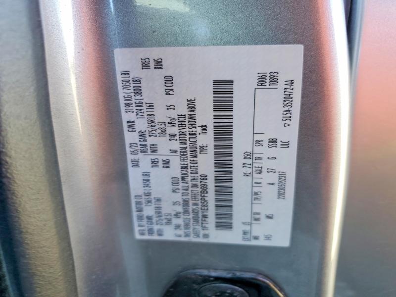 2023 Ford F150 მანქანა იყიდება აუქციონზე, vin: 1FTFW1E85PFB69760, აუქციონის ნომერი: 60160886