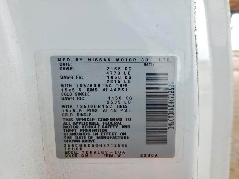 2017 Nissan Nv200 მანქანა იყიდება აუქციონზე, vin: 3N6CM0KN0HK712536, აუქციონის ნომერი: 61620316