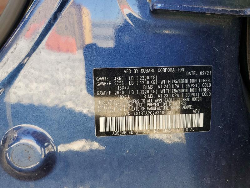Продаж на аукціоні авто 2021 Subaru Outback, vin: 4S4BTAPC2M3186033, номер лоту: 60469366