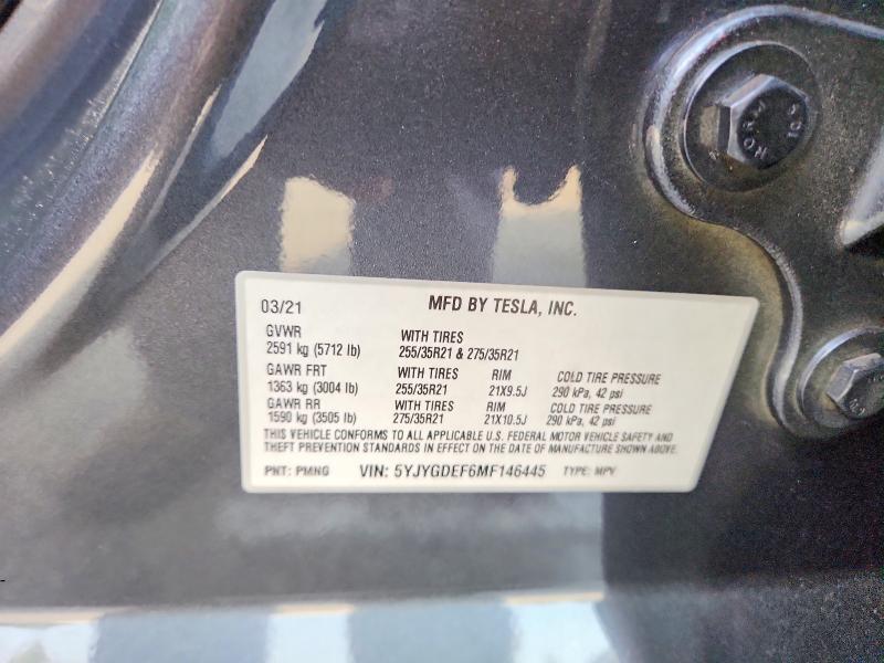 Продаж на аукціоні авто 2021 Tesla Model Y, vin: 5YJYGDEF6MF146445, номер лоту: 62772796