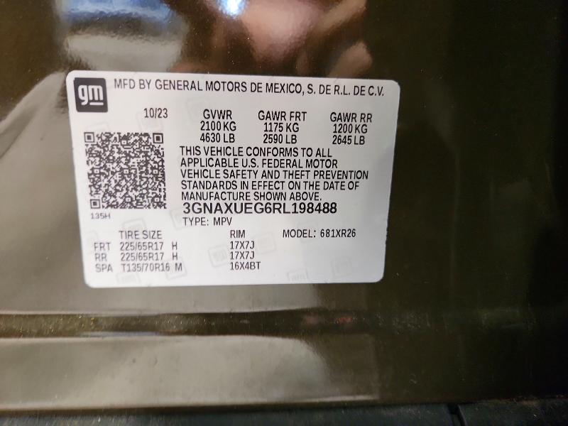 Продажа на аукционе авто 2024 Chevrolet Equinox, vin: 3GNAXUEG6RL198488, номер лота: 61550546