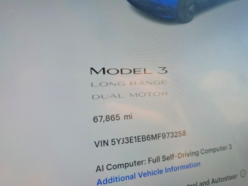 Aukcja sprzedaży 2021 Tesla Model 3, vin: 5YJ3E1EB6MF973258, numer aukcji: 59666676