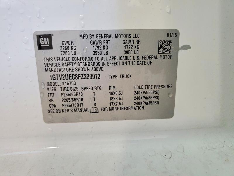 Продаж на аукціоні авто 2015 Gmc Sierra, vin: 1GTV2UEC8FZ239973, номер лоту: 63414996