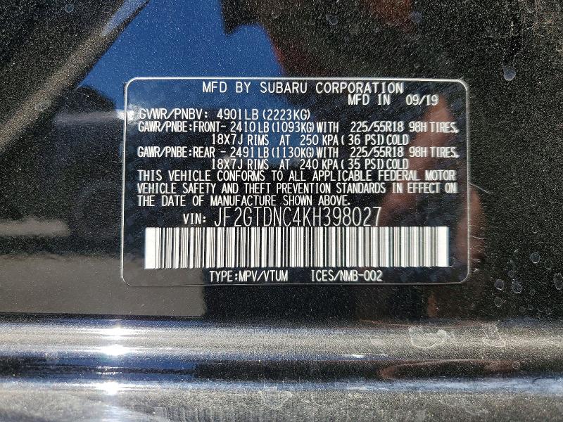 Продажа на аукционе авто 2019 Subaru Crosstrek, vin: JF2GTDNC4KH398027, номер лота: 60628856