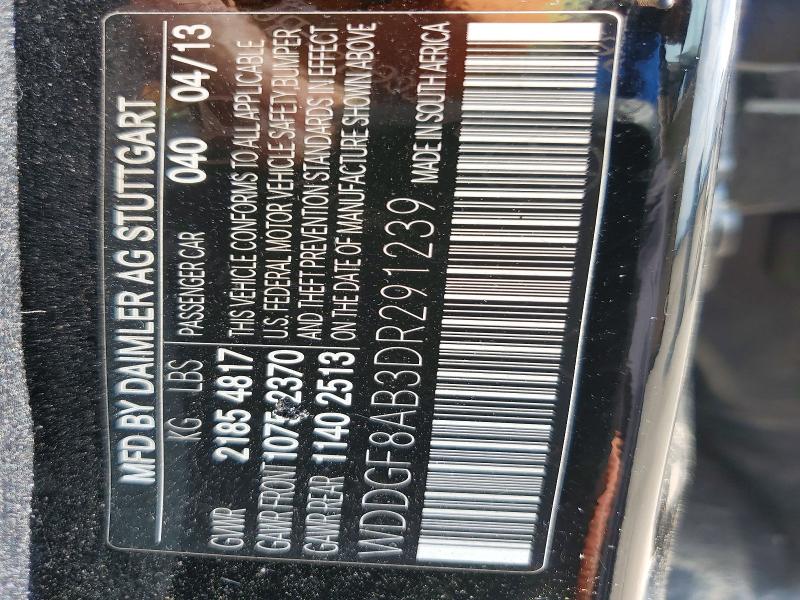 2013 Mercedes-benz C მანქანა იყიდება აუქციონზე, vin: WDDGF8AB3DR291239, აუქციონის ნომერი: 59108286