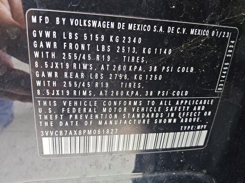 Продажа на аукционе авто 2023 Volkswagen Tiguan, vin: 3VVCB7AX8PM061827, номер лота: 60991186