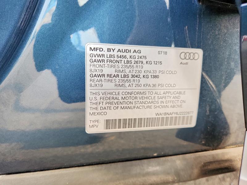 Продажа на аукционе авто 2018 Audi Q5, vin: WA1BNAFY6J2222877, номер лота: 61241076