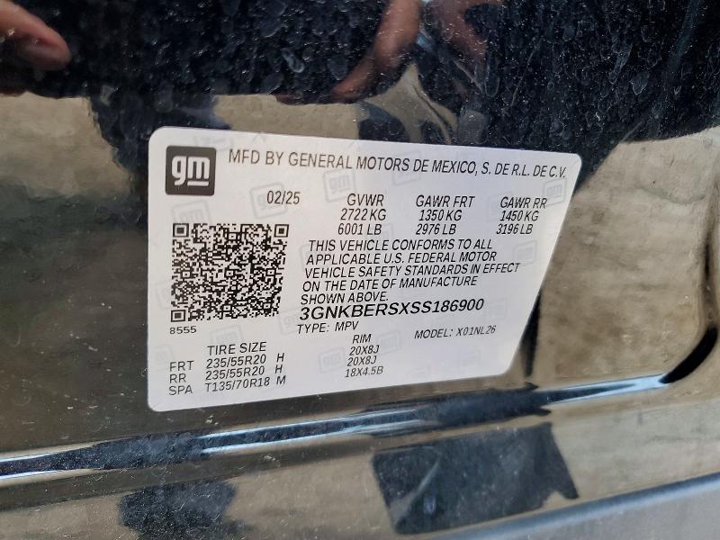 61775766 :رقم المزاد ، 3GNKBERSXSS186900 vin ، 2025 Chevrolet Blazer مزاد بيع