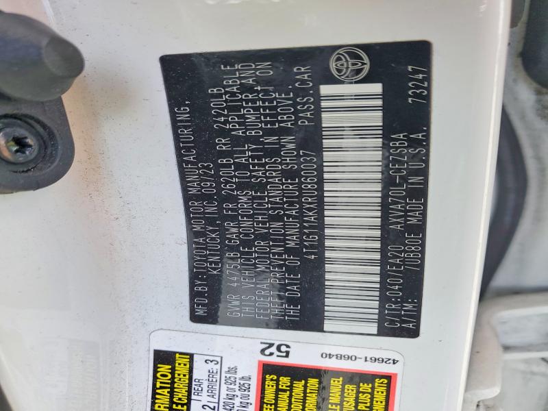 Aukcja sprzedaży 2024 Toyota Camry, vin: 4T1G11AKXRU860037, numer aukcji: 62355436