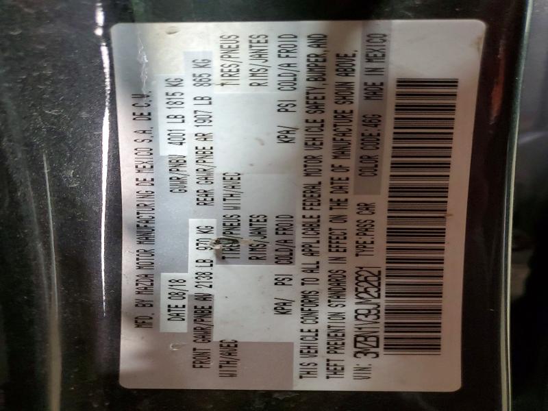 60777616 :رقم المزاد ، 3MZBN1V39JM252621 vin ، 2018 Mazda 3 مزاد بيع