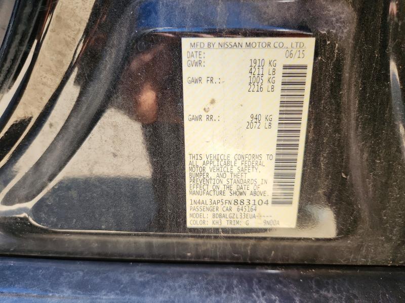 Продажа на аукционе авто 2015 Nissan Altima, vin: 1N4AL3AP5FN883104, номер лота: 62868866