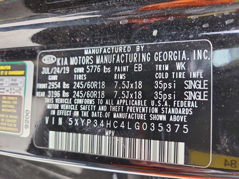 Aukcja sprzedaży 2020 Kia Telluride, vin: 5XYP34HC4LG035375, numer aukcji: 61038506