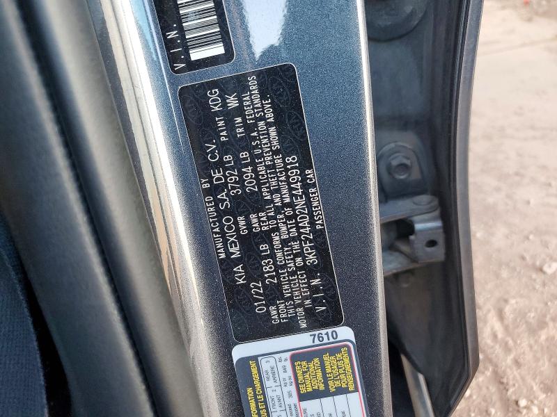 Aukcja sprzedaży 2022 Kia Forte, vin: 3KPF24AD2NE449918, numer aukcji: 62079676