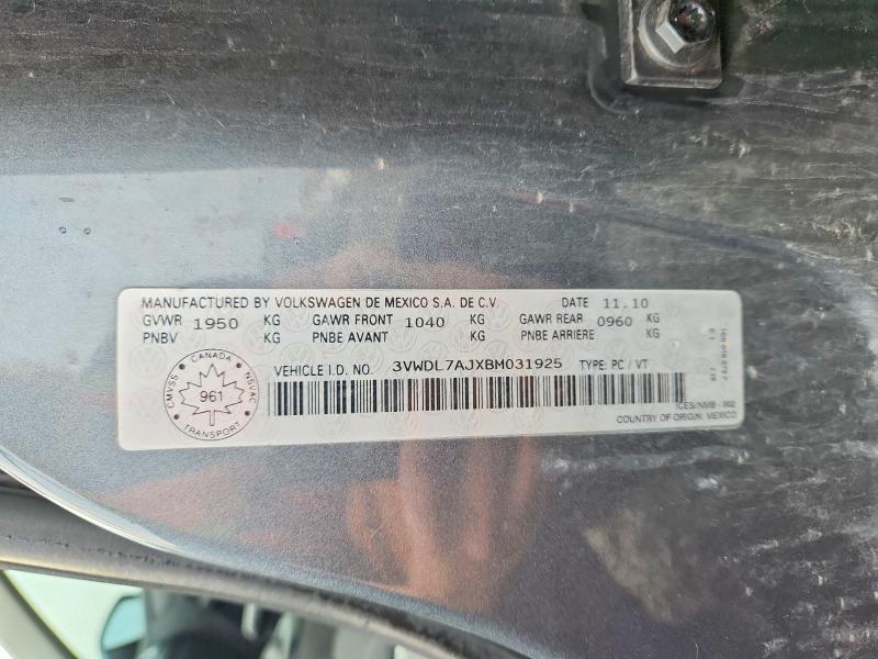 59103546 :رقم المزاد ، 3VWDL7AJXBM031925 vin ، 2011 Volkswagen Jetta مزاد بيع