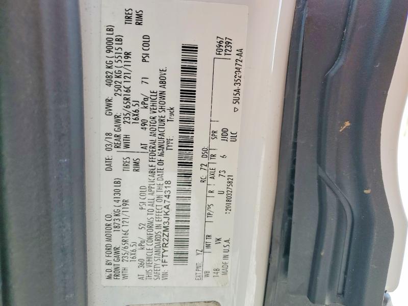 Aukcja sprzedaży 2018 Ford Transit, vin: 1FTYR2ZM3JKA74318, numer aukcji: 59138686